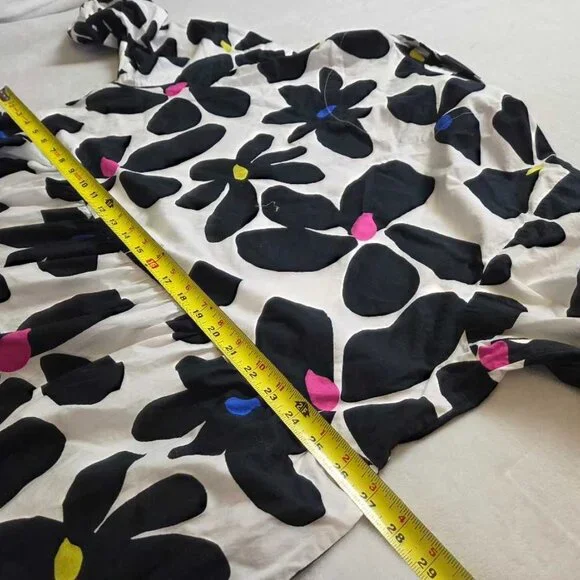 Plus 3X Maeve Anthropologie The Bettina tiered shirt dress Black White floral 2 - Picture 10 of 11